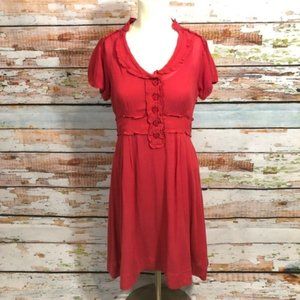 Anthropologie Maeve Red Shirt Dress Sz 2